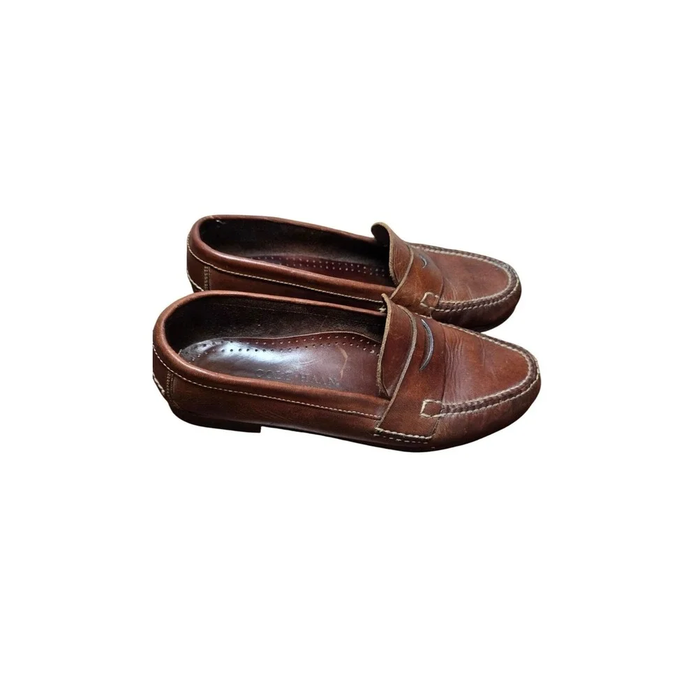 Cole Haan‎ Men Brown Leather Loafers Penny Strap Old Money Grand Core Size 10M